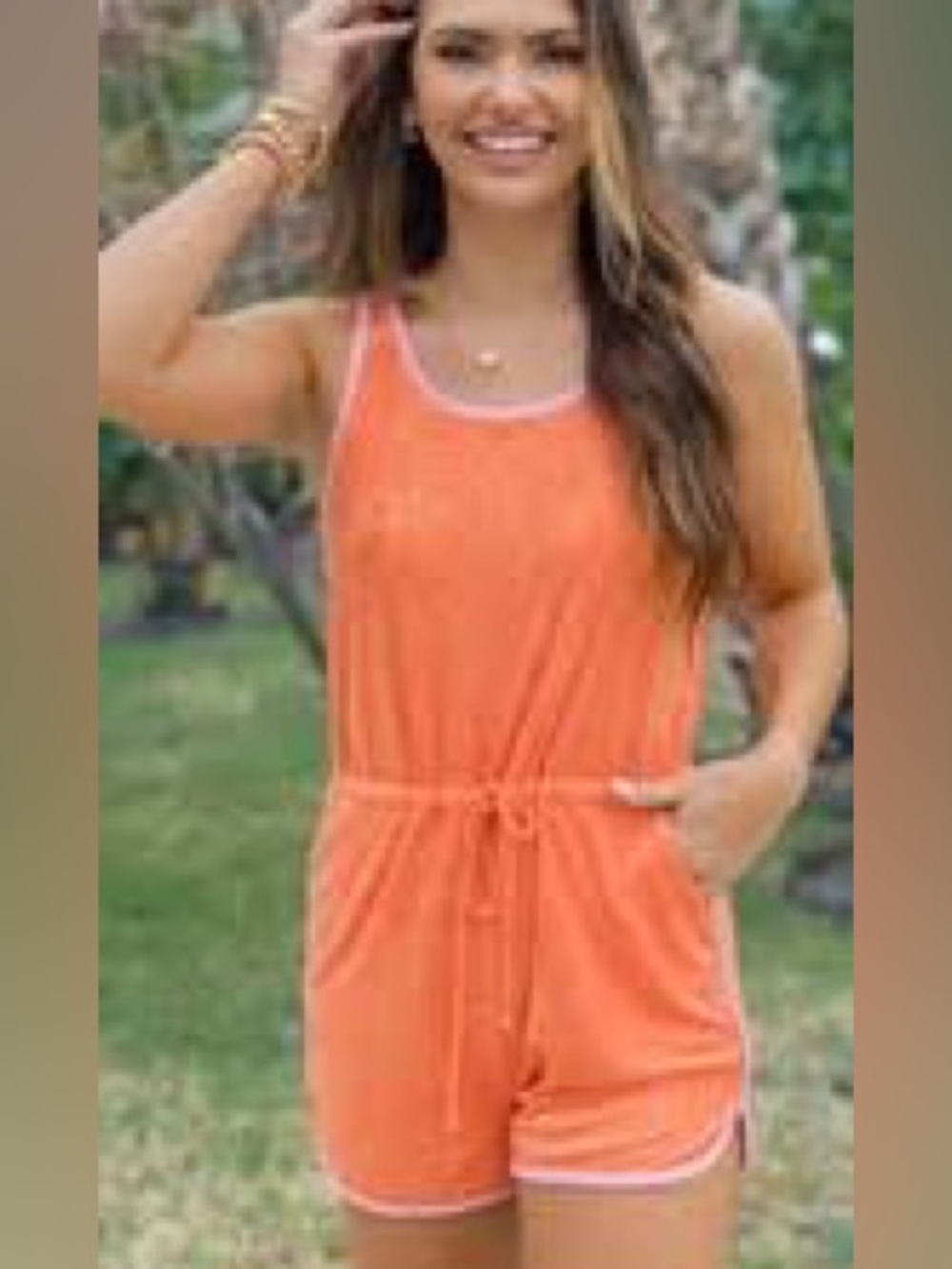 Pink Lily Terry Cloth Romper - XS